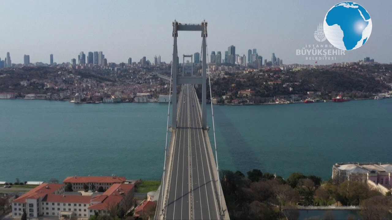 View on the empty bridge over the Bosphorus during the 48 hours lockdown. Source: DailyNation on YouTube